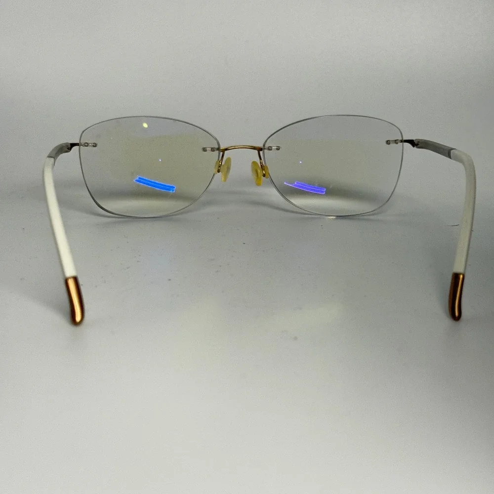 Silhouette Rimless Eyeglasses Frame Gold White 4520 20 6054 54-17 135 Austria‎